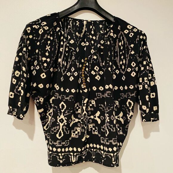 Twelfth Street by Cynthia Vincent Abstract Print Button Top Blouse Size Small - Picture 1 of 5